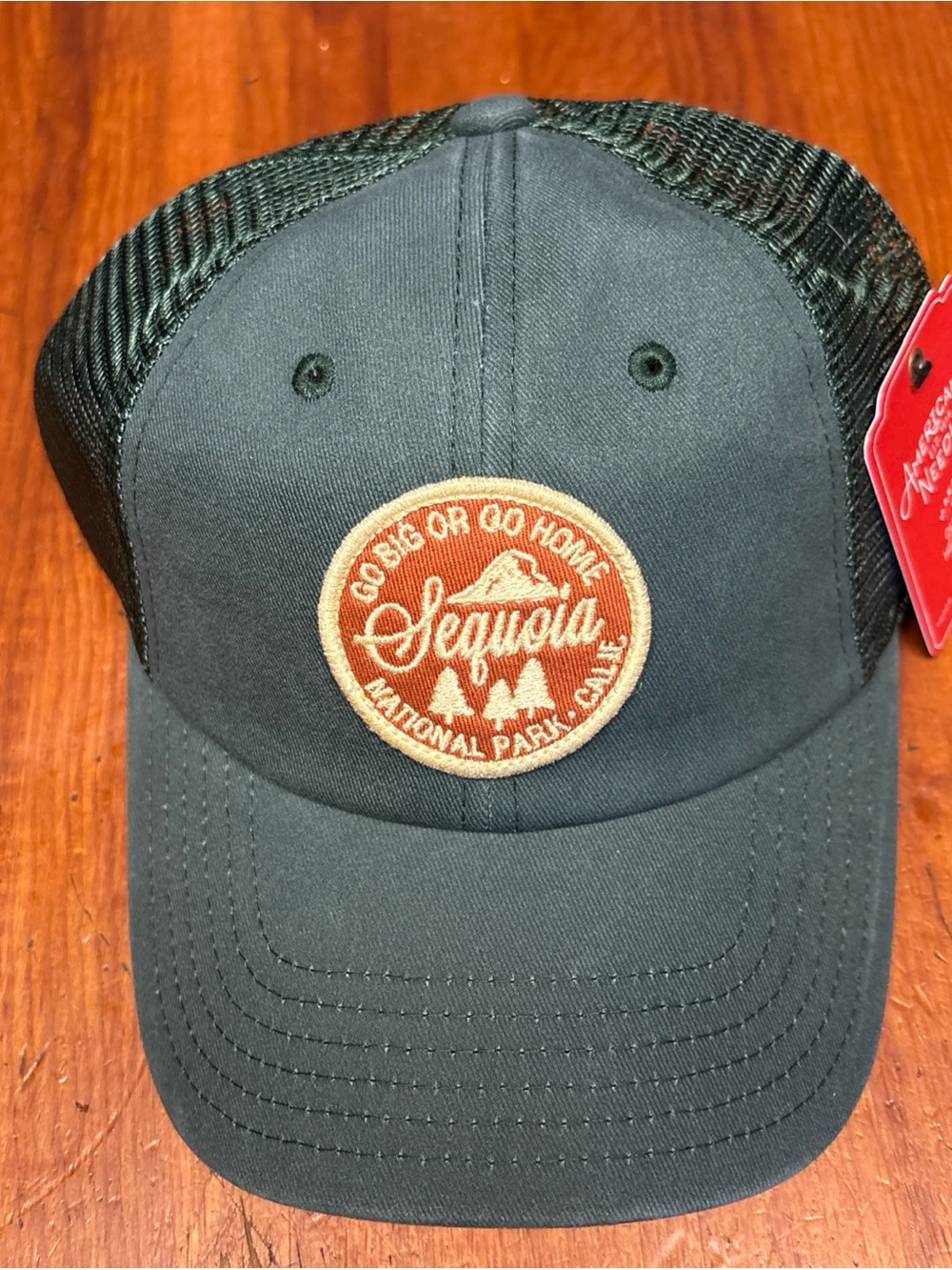 American Needle Dark Green Trucker Hat with Sequoia National Park Calif patch
